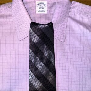 Croft & Barrow Mens Striped Black Gray Silver Silk Tie ( Shirt NOT Included)